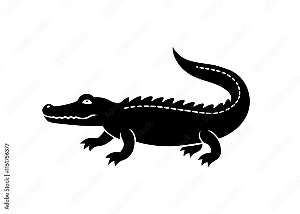 Fototapeta premium crocodiles line art design silhouette vector illustration