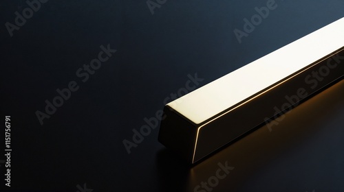 Sleek modern golden bar on black background with luxury design photo