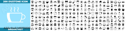 Breakfast Duotone Editable Icons set