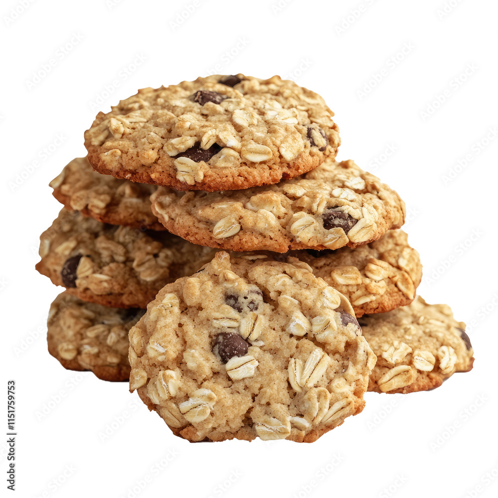 Oatmeal cookies isolated on white or transparent background Oatmeal cookies isolated on white or transparent background