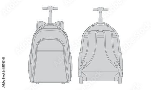 Trolley Backpack Vector Design