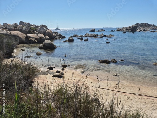 The Lavezzi Islands (Iles Lavezzi) form an archipelago of granite islands and reefs in the Strait of Bonifacio that separates Corsica from Sardinia photo