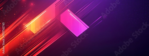 Red background, arrow-shaped light rays, flat illustration style, simple design, minimal details, flat vector graphics