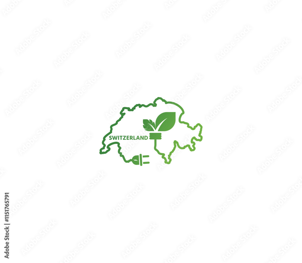 Eco-friendly Switzerland map symbolizing renewable energy and sustainability for green projects and initiatives. Eco-friendly Switzerland map symbolizing renewable energy and sustainability for green projects and initiatives.