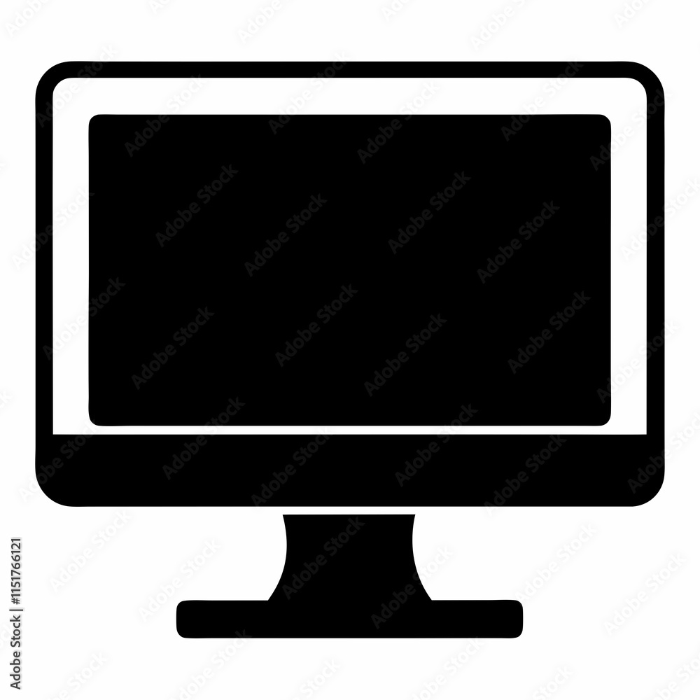 Desktop Monitor Silhouette Vector Art Desktop Monitor Silhouette Vector Art