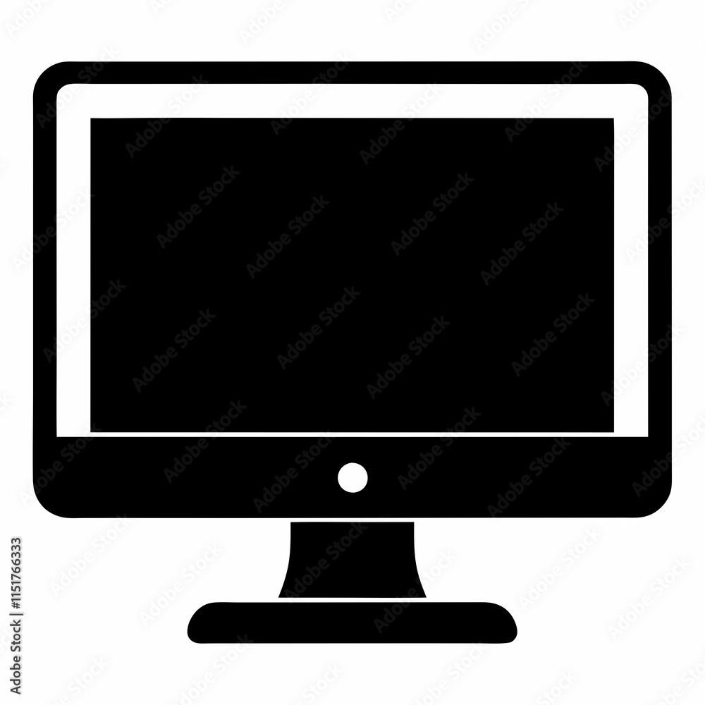 Desktop Monitor Silhouette Vector Art Desktop Monitor Silhouette Vector Art