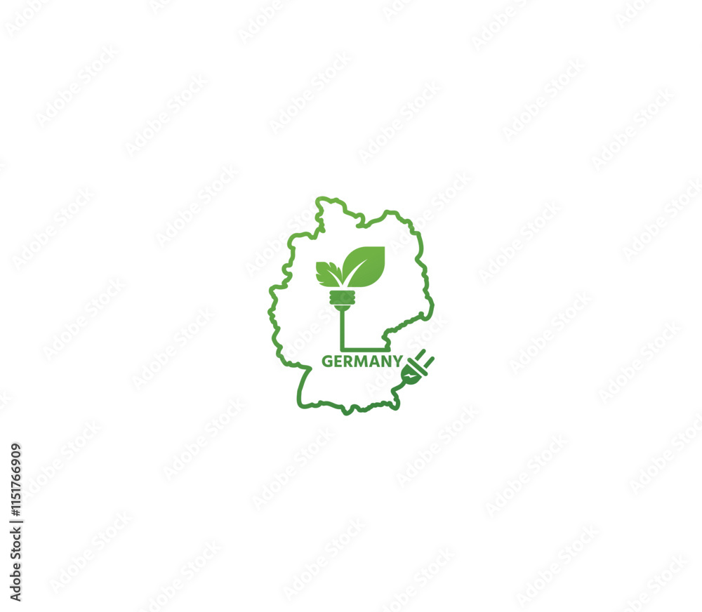 Eco-friendly Germany map symbolizing renewable energy and sustainability for green projects and initiatives. Eco-friendly Germany map symbolizing renewable energy and sustainability for green projects and initiatives.