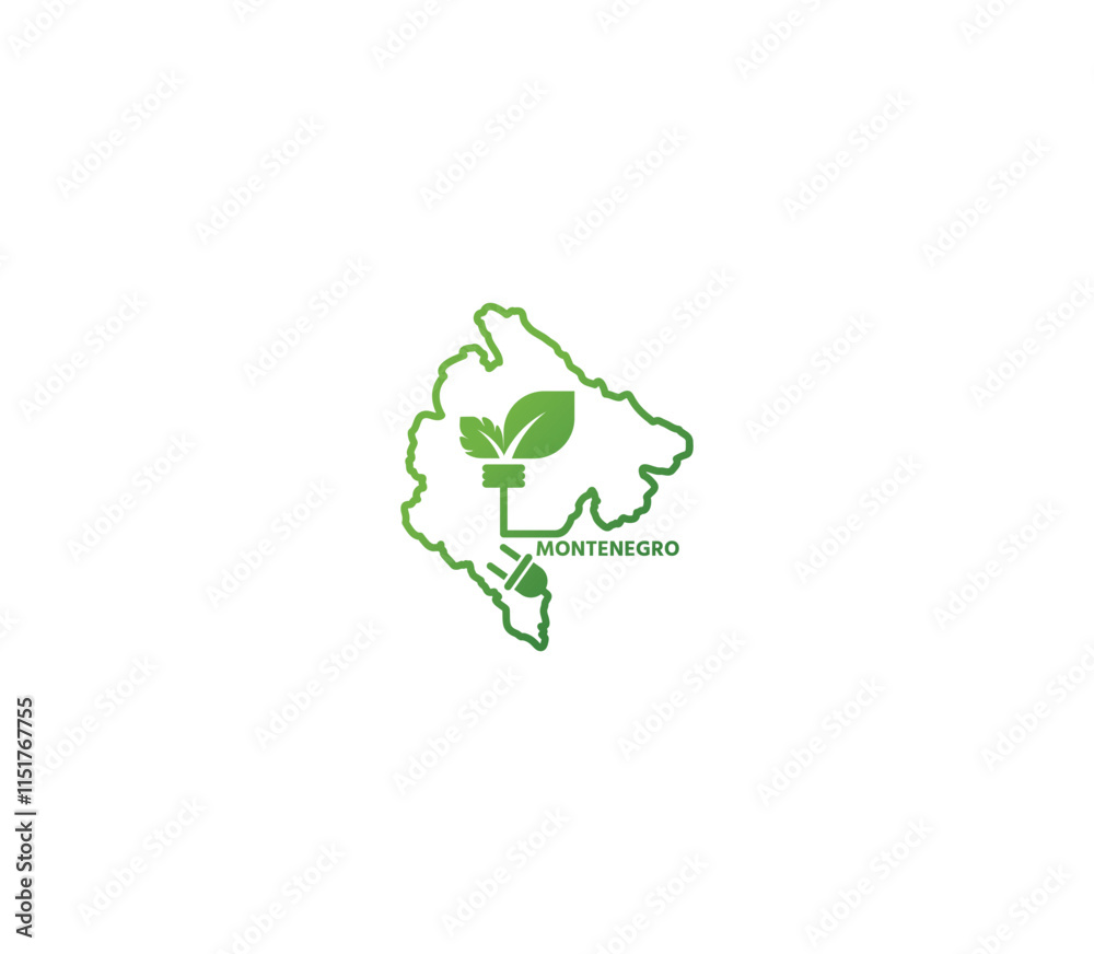 Eco-friendly Montenegro map symbolizing renewable energy and sustainability for green projects and initiatives. Eco-friendly Montenegro map symbolizing renewable energy and sustainability for green projects and initiatives.