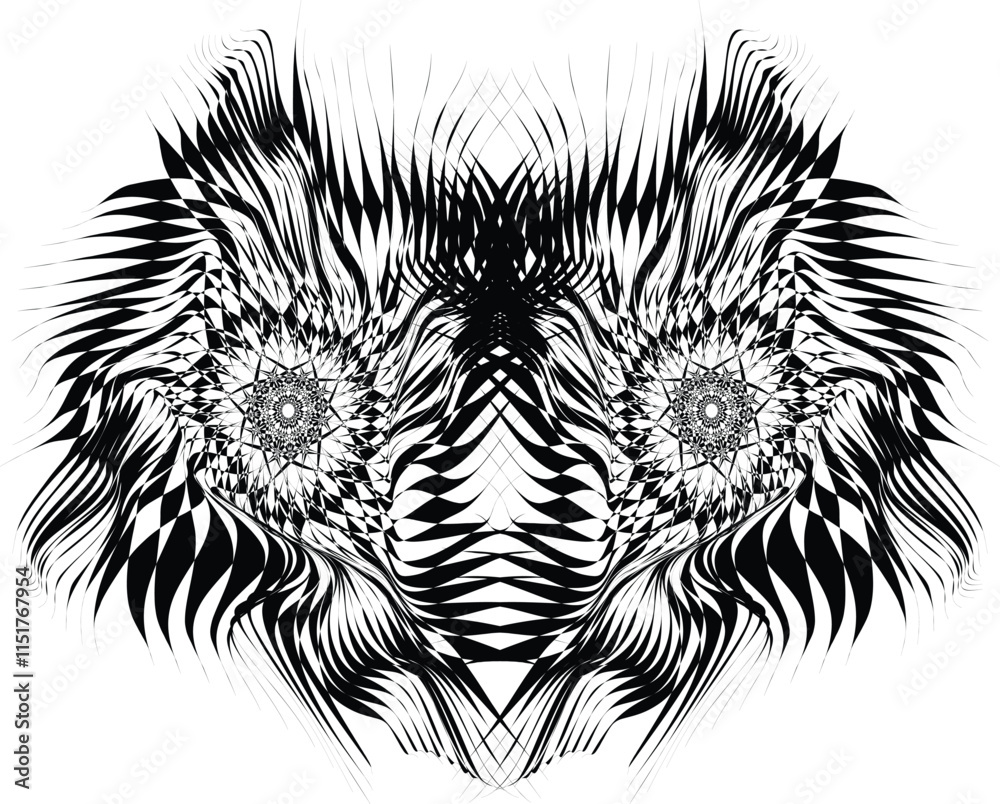 Fototapeta premium Abstract monster geometric isolated on white background.