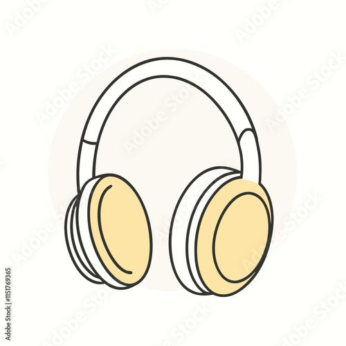 a line drawing of a pair of headphones