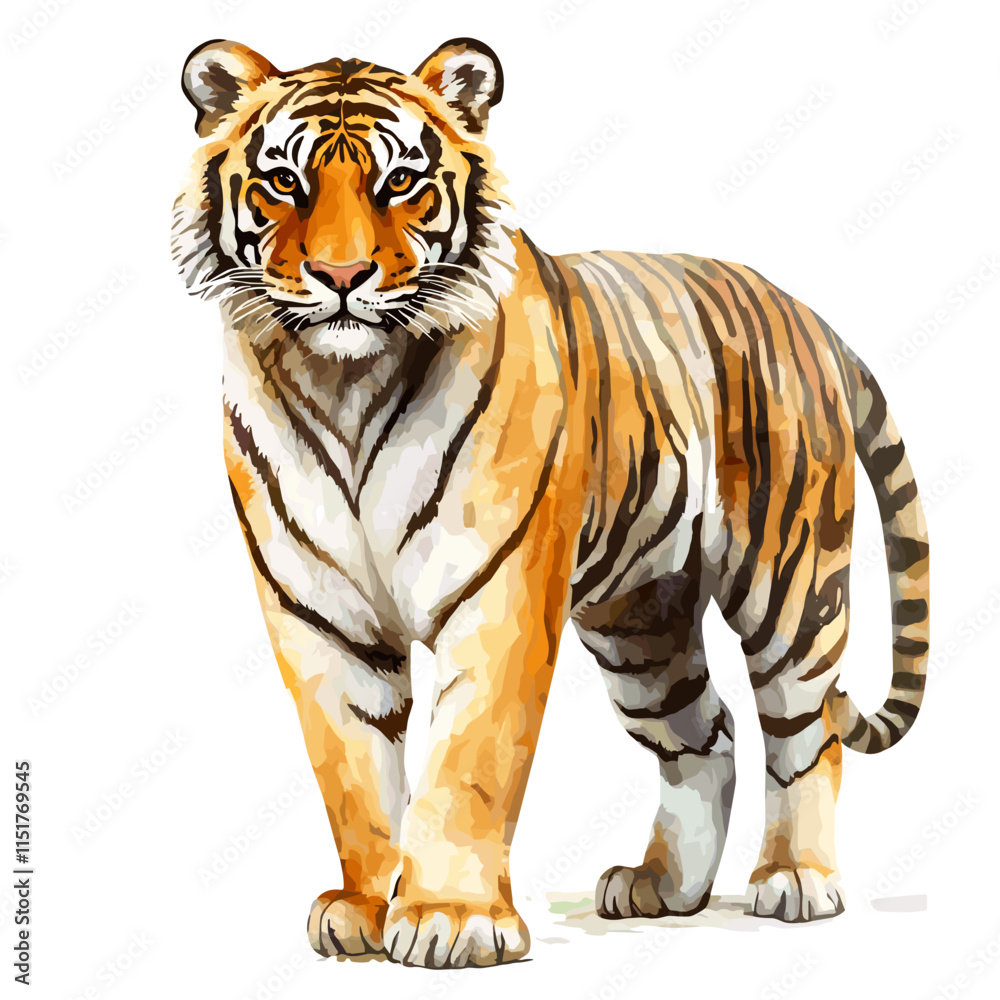 Obraz premium Watercolor Tiger Illustration
