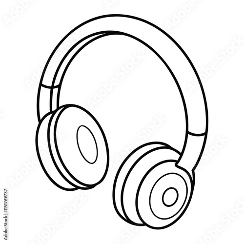 a line drawing of a pair of headphones