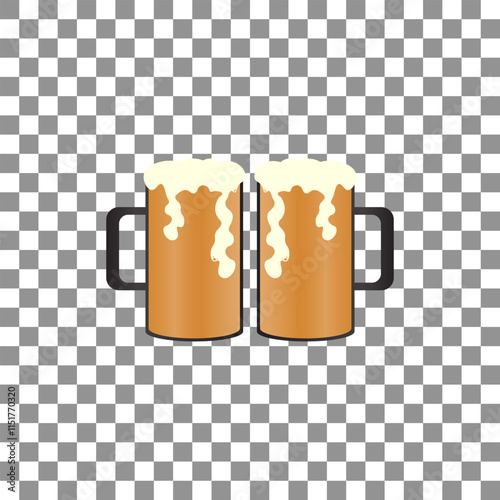 Vector illustration of a glass of beer