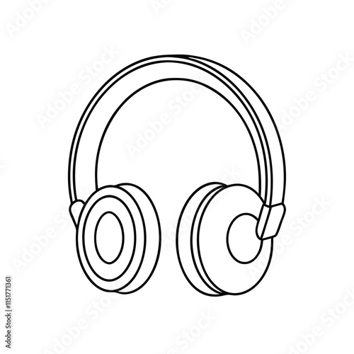 a line drawing of a pair of headphones