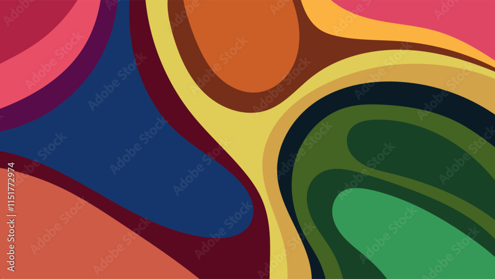 Obraz premium ABSTRACT BACKGROUND WITH HAND DRAWN SHAPES COLORFUL FLAT DESIGN VECTOR TEMPLATE FOR WALLPAPER, COVER DESIGN