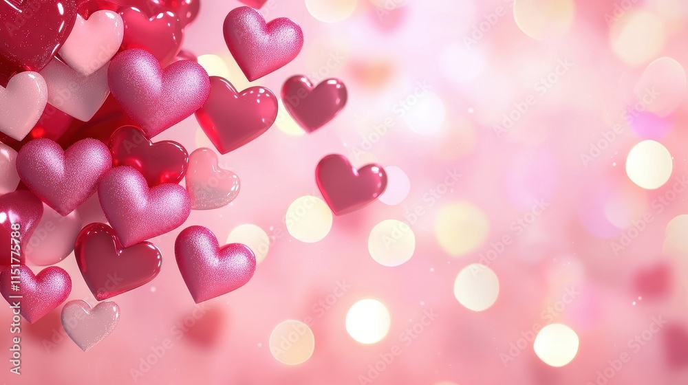 A vibrant display of colorful hearts against a soft pink background, creating a romantic and festive atmosphere. A vibrant display of colorful hearts against a soft pink background, creating a romantic and festive atmosphere.