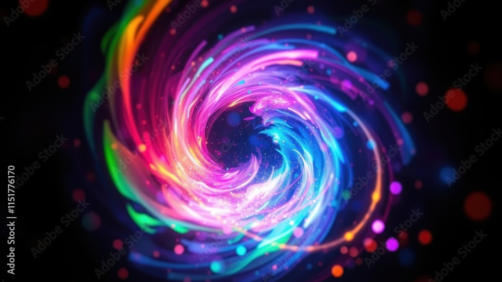 Abstract swirling nebula of vibrant colors and radiant energy Abstract swirling nebula of vibrant colors and radiant energy