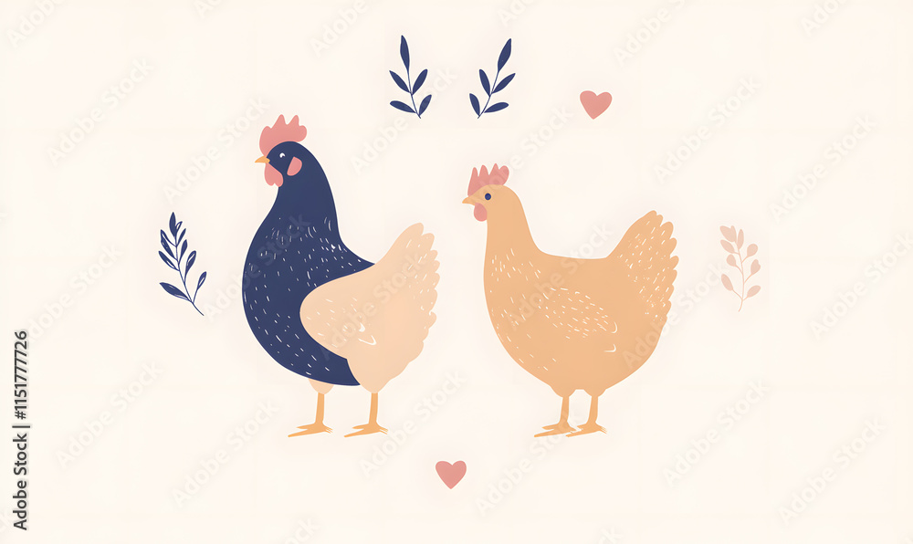Fototapeta premium Creative Chicken Concepts, From Vibrant Farm Scenes and Food Styling