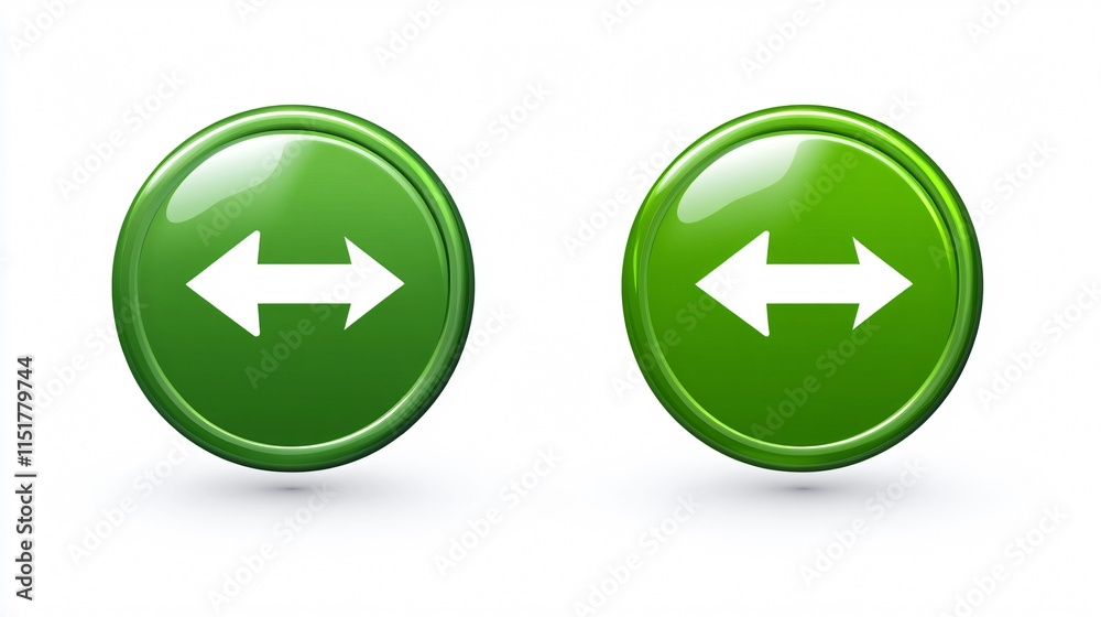 Green Icon Button for Back, Next, Left, or Right Navigation - Single Green Icon Button for Back, Next, Left, or Right Navigation - Single