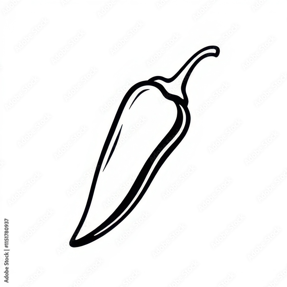 Chilli line icon vector illustration
