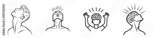 Icon depicting dizziness. A graphic symbol of a man experiencing vertigo, which can be a symptom of migraines, high blood pressure, colds, flu, coronavirus, stress, and fatigue. A modern