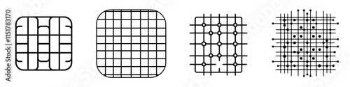 Thin outline icon ceramic tiles. This line symbol as a decorative tile. Modern computer isolated pictograms for web on a white background with editable stroke.