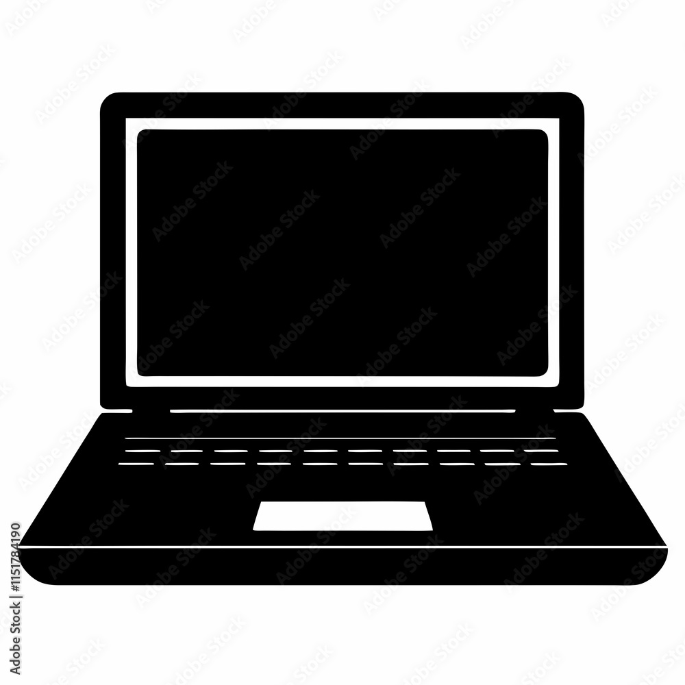 Laptop Black Silhouette Vector Art Laptop Black Silhouette Vector Art