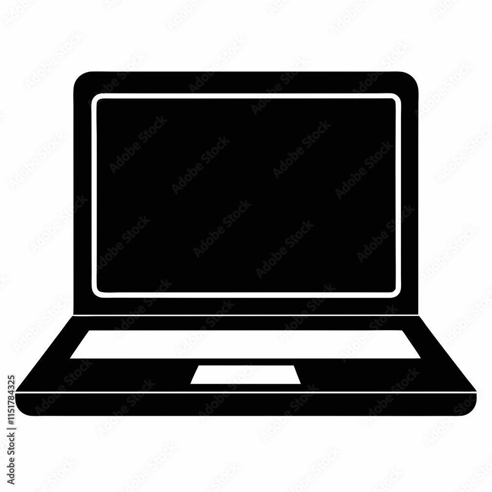 Laptop Black Silhouette Vector Art Laptop Black Silhouette Vector Art