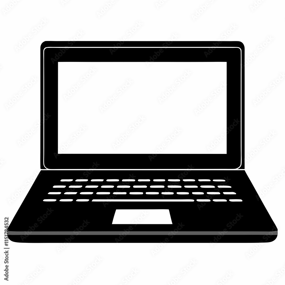 Laptop Black Silhouette Vector Art Laptop Black Silhouette Vector Art