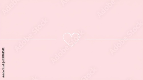 Soft Pink Background with Minimalist Heart Design for Romance Themes