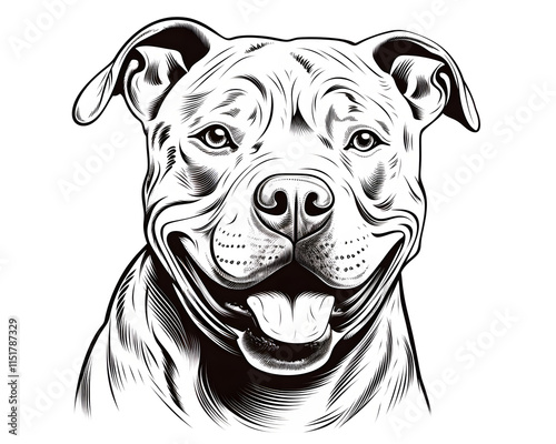 a black and white drawing of a dog photo