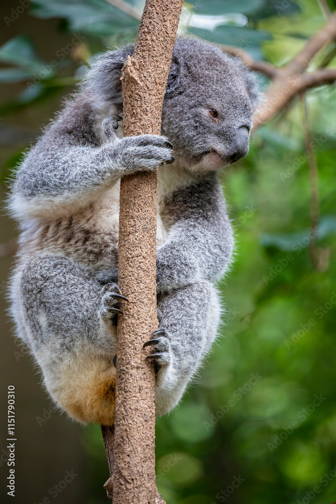 Obraz premium The koala (Phascolarctos cinereus) is an arboreal herbivorous marsupial native to Australia.