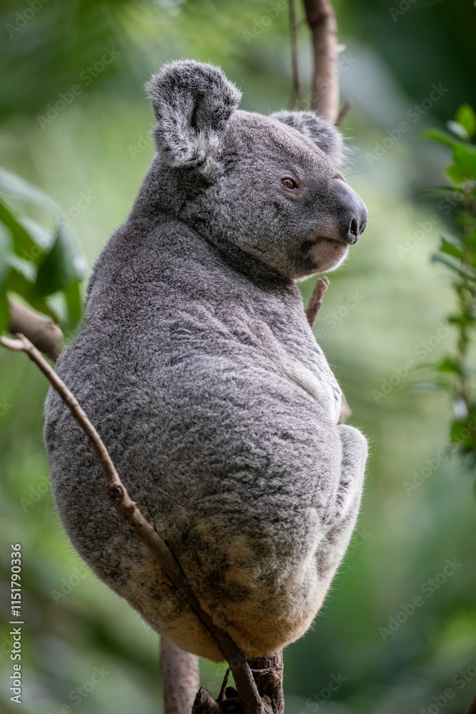 Obraz premium The koala (Phascolarctos cinereus) is an arboreal herbivorous marsupial native to Australia.
