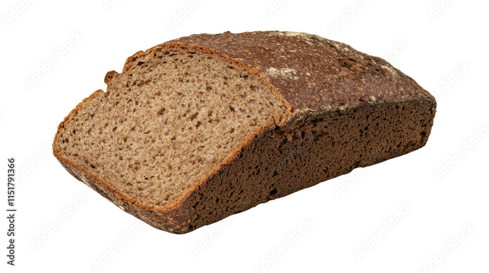 Freshly Baked Whole Grain Bread Loaf on White Background Freshly Baked Whole Grain Bread Loaf on White Background