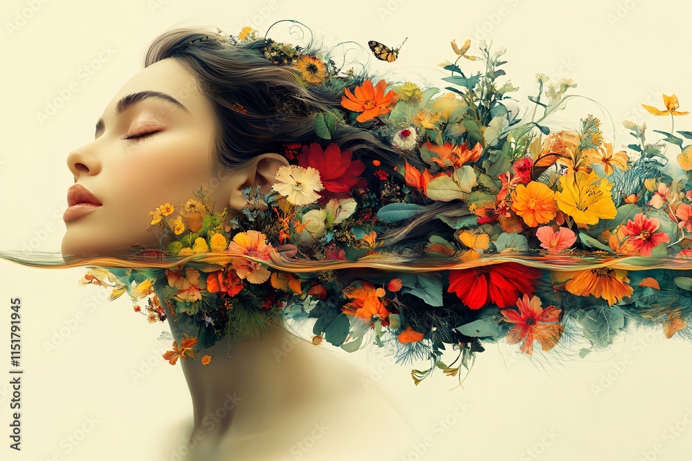 Fototapeta premium Ethereal Explosion: Journey into the Collective Mind