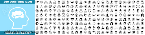 Human Anatomy Duotone Editable Icons set