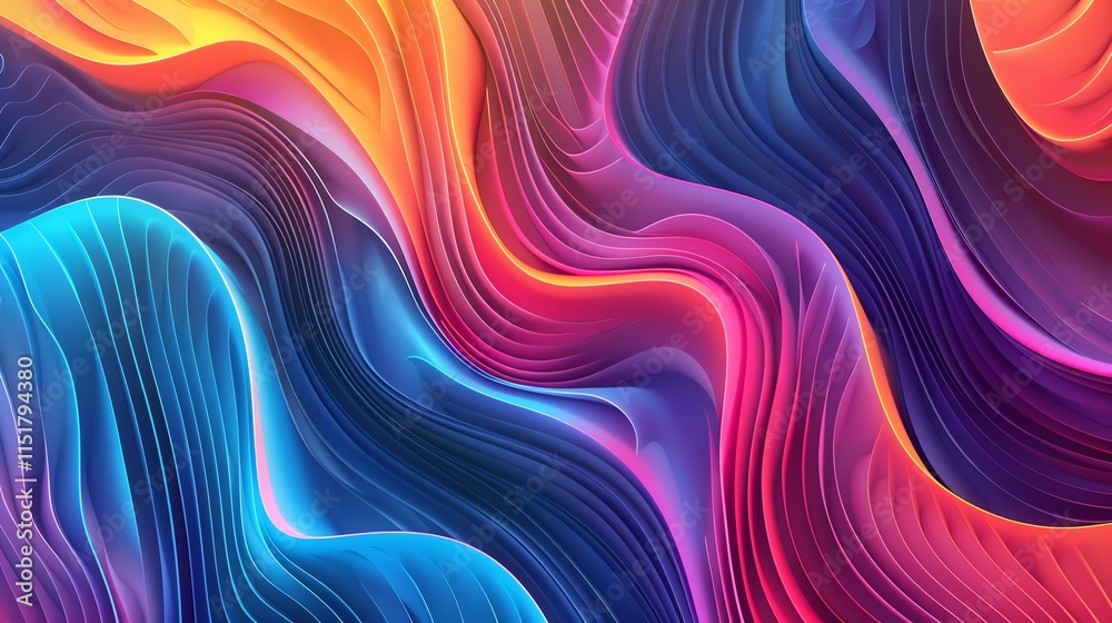 Fototapeta premium Abstract background with a mix of vibrant colored waves.