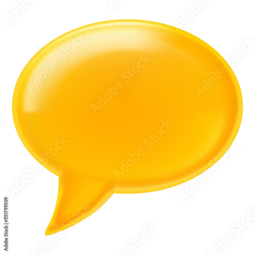 yellow speech bubble chat isolated, vector illustration icon