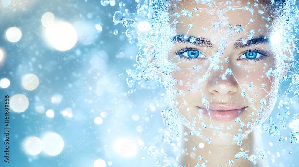 Skincare model and Cosmetic Innovation, Blending Organic Patterns, Bioluminescence, and Minimalist 3D Aesthetics. Skincare model and Cosmetic Innovation, Blending Organic Patterns, Bioluminescence, and Minimalist 3D Aesthetics.