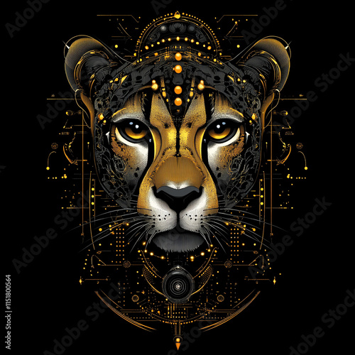 Geometric Cheetah illustration photo