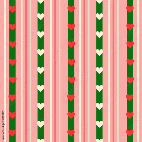 Heart Vertical Cream Valentine's Day Pastel Tone for Pattern,Background,Wallpaper,Carpet,Vector,Illustration,Fabric,Wrapping,Embrodery StyleAdobe Illustrator Artwork