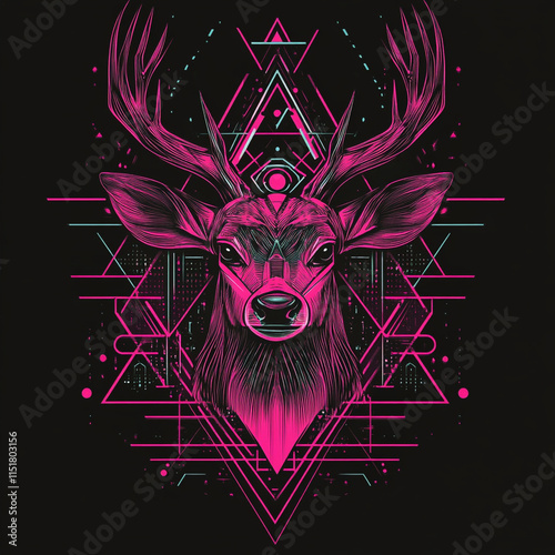 Geometric Deer illustration photo