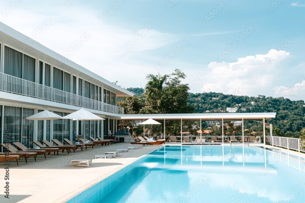 Fototapeta premium tropical resort hotel pool