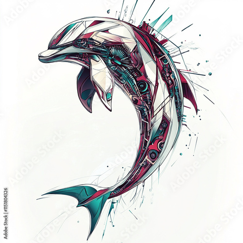 Geometric Dolphin illustration photo