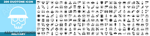 Military Duotone Editable Icons set