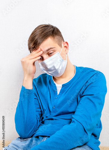 Sad Man in Flu Mask