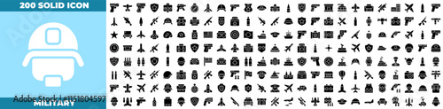Military Solid Editable Icons set