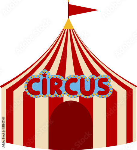 Illustration of Classic Circus Tent