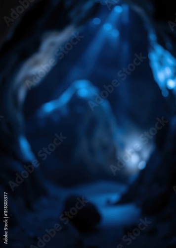 bokeh blue of  Fantastic blurry and bokeh dark blue theme background in the mystry cave  abstract bokeh light background bright  photo