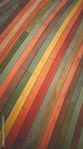 Colorful Diagonal Wooden Planks Pattern Background